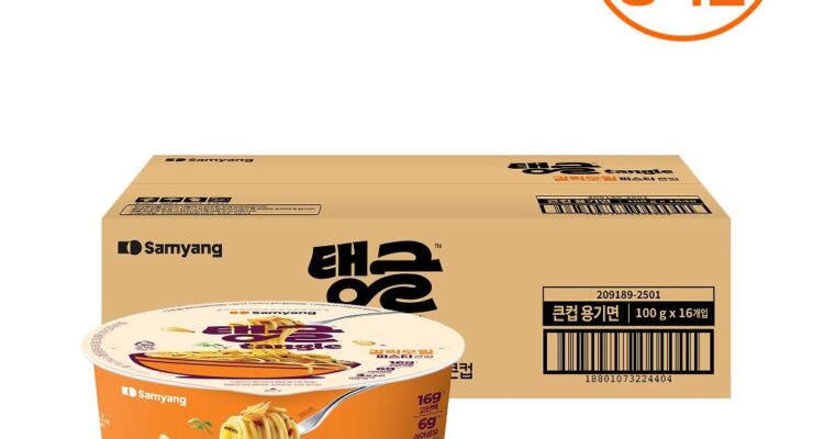 [핫딜] [임박특가] 삼양식품 큰컵 탱글 갈릭오일파스타 100g, 16개 (26.6) (24,660원)
